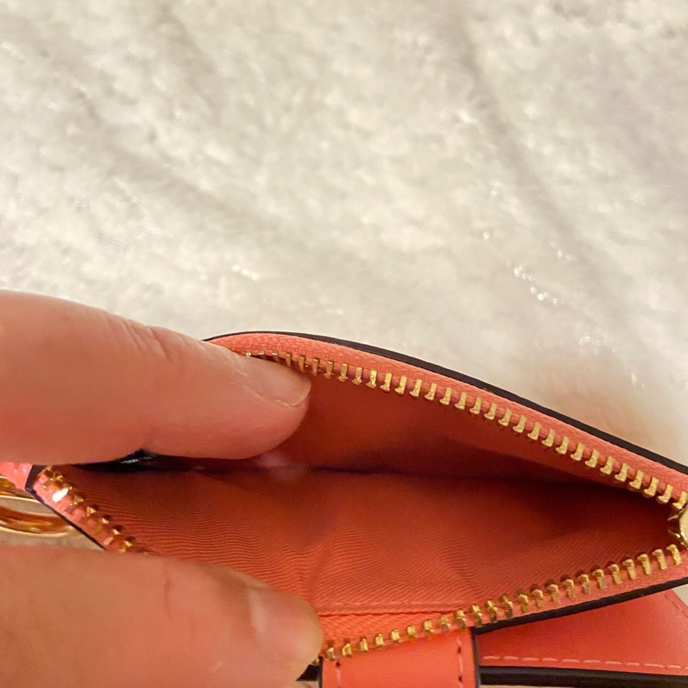 Coach Leather Card Pass Wallet Pink Compact - Picture 4 of 6